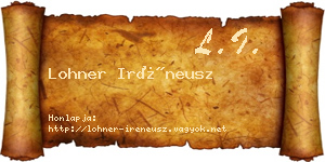 Lohner Iréneusz névjegykártya